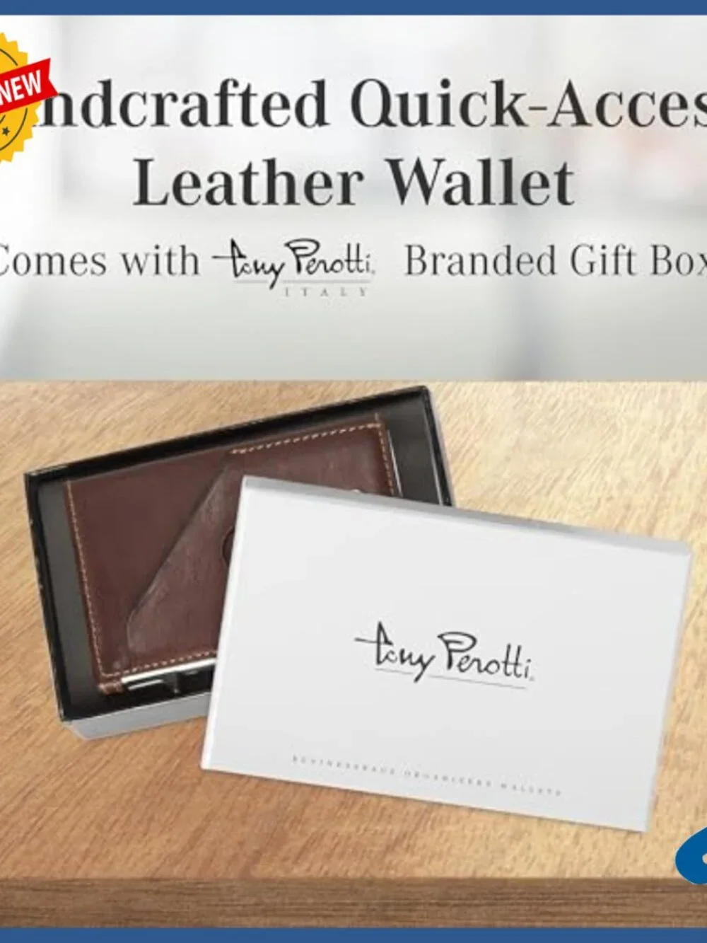 Men's Slim RFID Wallet Italian Leather Quick Access Pop-Up Card Slider